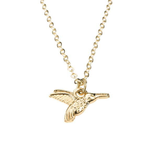 Beautiful Charming Hummingbird Style Solid Gold Pendant By Jewelry Lane