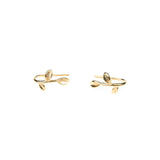 Beautiful Modern Leaf Design Solid Gold Earrings By Jewelry Lane