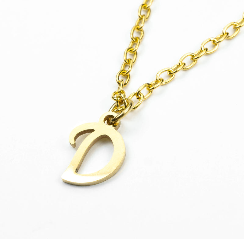 Beautiful Polished Letter D Solid Gold Pendant By Jewelry Lane