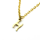 Beautiful Polished Letter H Solid Gold Pendant By Jewelry Lane