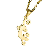 Classic Gecko Lizard Design Solid Gold Pendant By Jewelry Lane