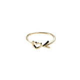 Beautiful Charming Love First Stacker Solid Gold Ring By Jewelry Lane