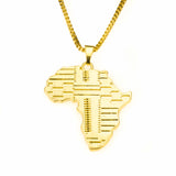 Beautiful Classic Grooved Africa Map Solid Gold Pendant By Jewelry Lane