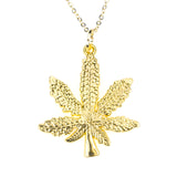 Beautiful Unique Marijuana Leaf Design Solid Gold Pendant By Jewelry Lane