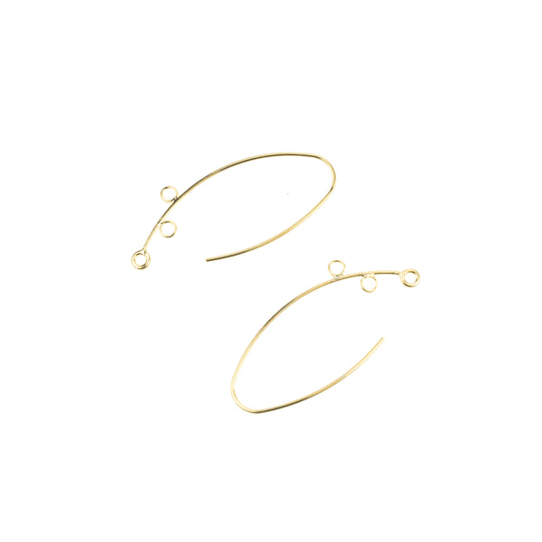 Beautiful Simple Marquise 'V' Shaped Designer Solid Gold Earrings By Jewelry Lane