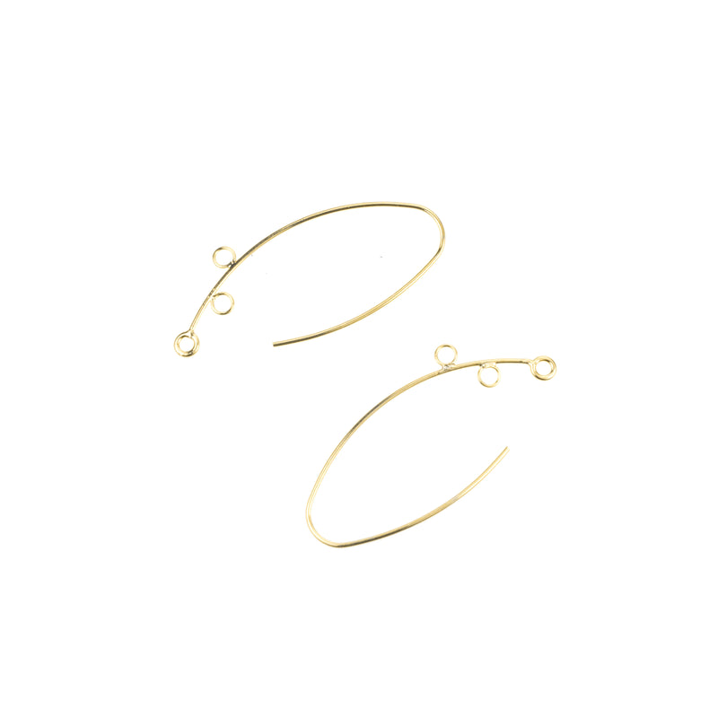 Beautiful Simple Marquise 'V' Shaped Designer Solid Gold Earrings By Jewelry Lane
