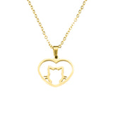 Beautiful Charming Cat Love Heart Solid Gold Pendant By Jewelry Lane