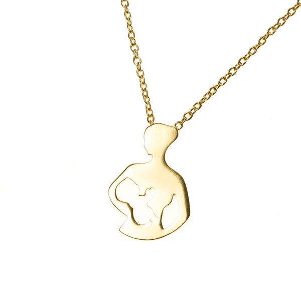 Exquisite Unique Mom Child Love Solid Gold Pendant By Jewelry Lane