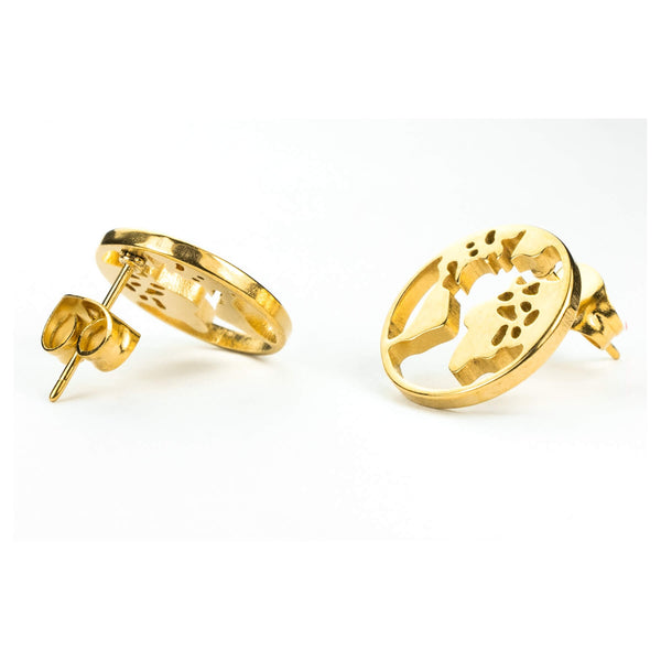 Beautiful Solid Gold Globe Earrings by Jewelry Lane