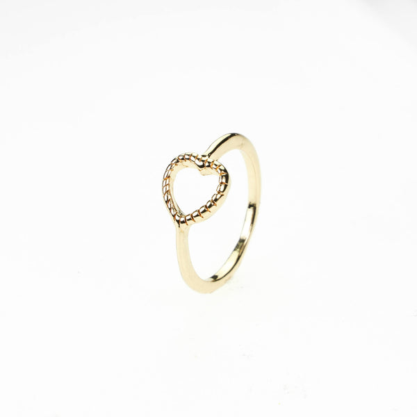 Beautiful Classic Open Heart Stacker Solid Gold Ring By Jewelry Lane