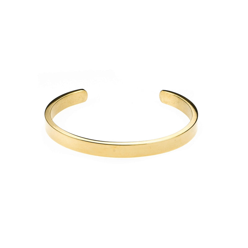 Elegant Simple Plain Cuff Solid Gold Armband Bangle By Jewelry Lane