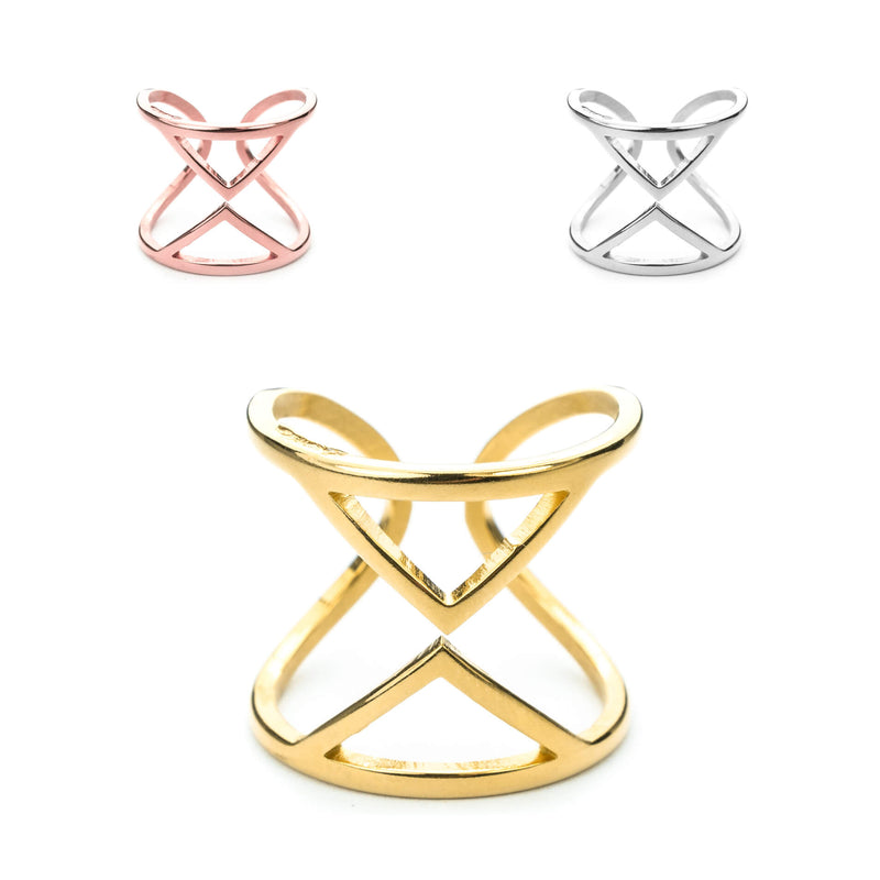 Beautiful Designer Hourglass Solid Gold Rings By Jewelry Lane