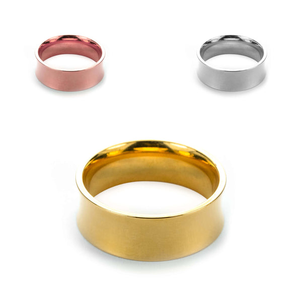 Elegant Classic Convex Design Solid Gold Band Ring By Jewerly Lane