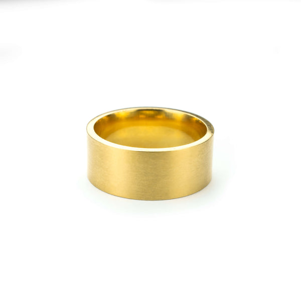 Beautiful Modern Timeless Flat Solid Gold Ring By Jewelry Lane
