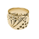 Modern Unique Playing Card Design Solid Gold Ring By Jewelry Lane