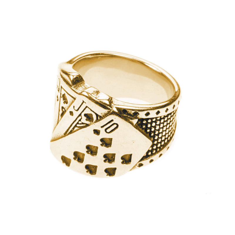 Modern Unique Playing Card Design Solid Gold Rings By Jewelry Lane