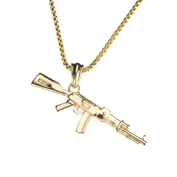 Beautiful Vintage Weapon Rifle Design Solid Gold Pendant By Jewelry Lane 