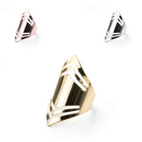 Elegant Amazonian Elongated Solid Gold Rings By Jewelry Lane