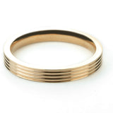 Stylish Grooved Solid Gold Ring By Jewelry Lane