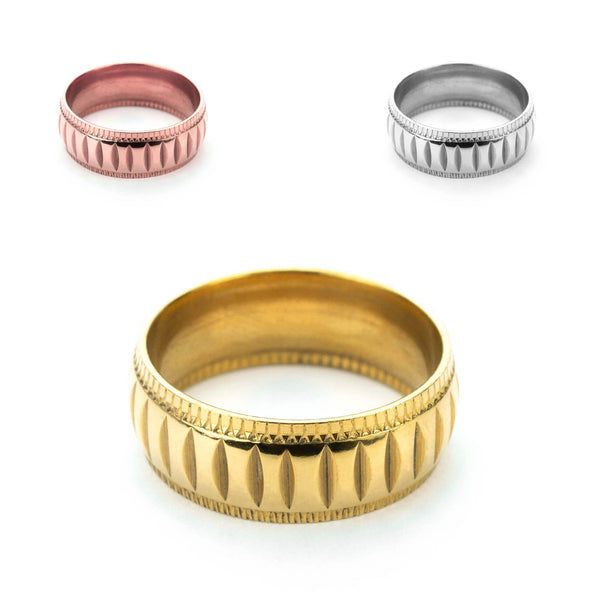 Simple Elegance Classic Machine Cut Solid Gold Rings By Jewelry Lane