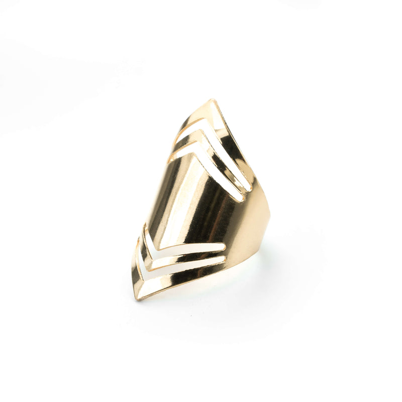 Elegant Amazonian Elongated Solid Gold Ring By Jewelry Lane