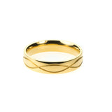 Wave Cut Solid Gold Band By Jewelry Lane