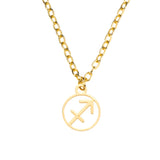 Charming Zodiac Sagittarius Minimalist Solid Gold Pendant By Jewelry Lane