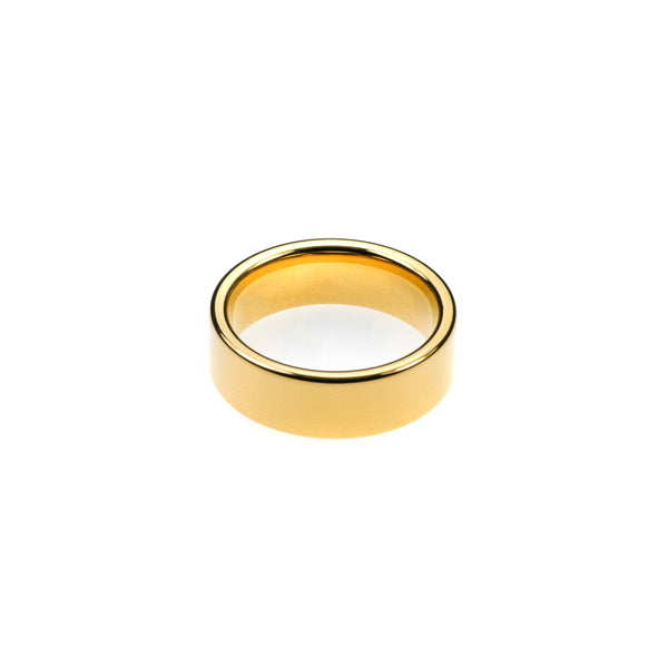 Flat Solid Gold Band By Jewelry Lane