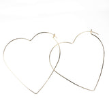 Beautiful Simple Sleek Love Heart Solid Gold Earrings By Jewelry Lane