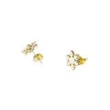 Elegant Unique Snowflakes Solid Gold Stud Earrings By Jewelry Lane