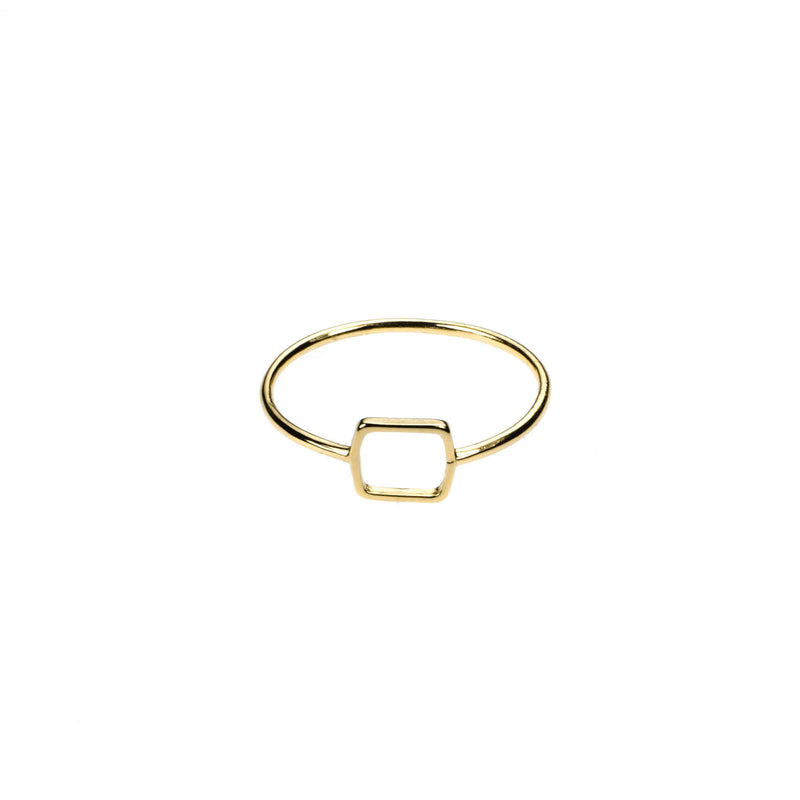 Simple Elegant Square Stacker Solid Gold Ring By Jewelry Lane