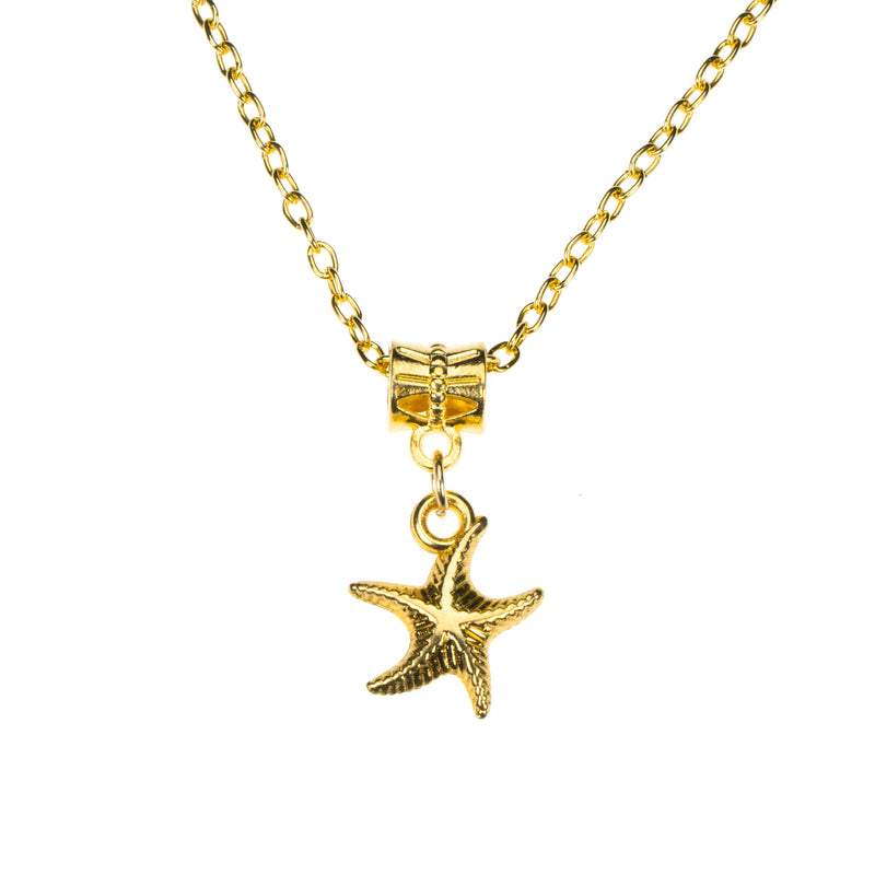 Simple Charming Dangling StarFish Design Solid Gold Pendant By Jewelry Lane