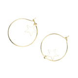 Beautiful Elegant Star Hoops Solid Gold Earrings By Jewelry Lane