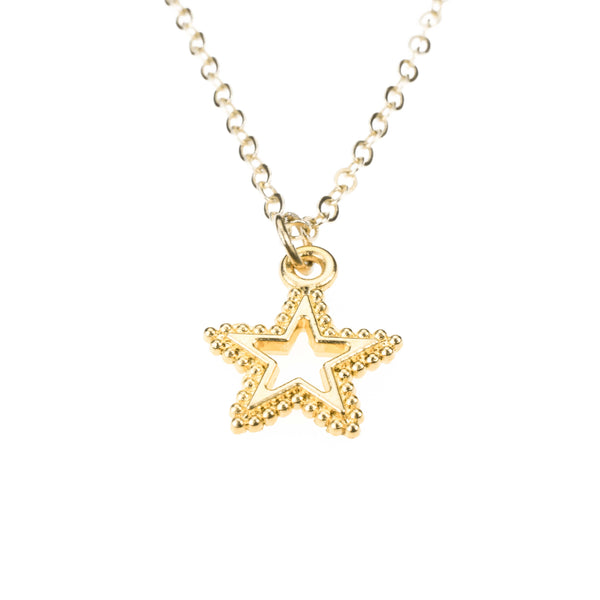 Beautiful Elegant Dotted Star Design Solid Gold Pendant By Jewelry Lane