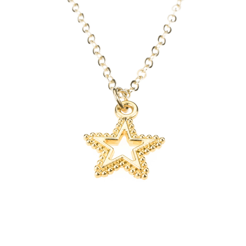 Beautiful Elegant Dotted Star Design Solid Gold Pendant By Jewelry Lane