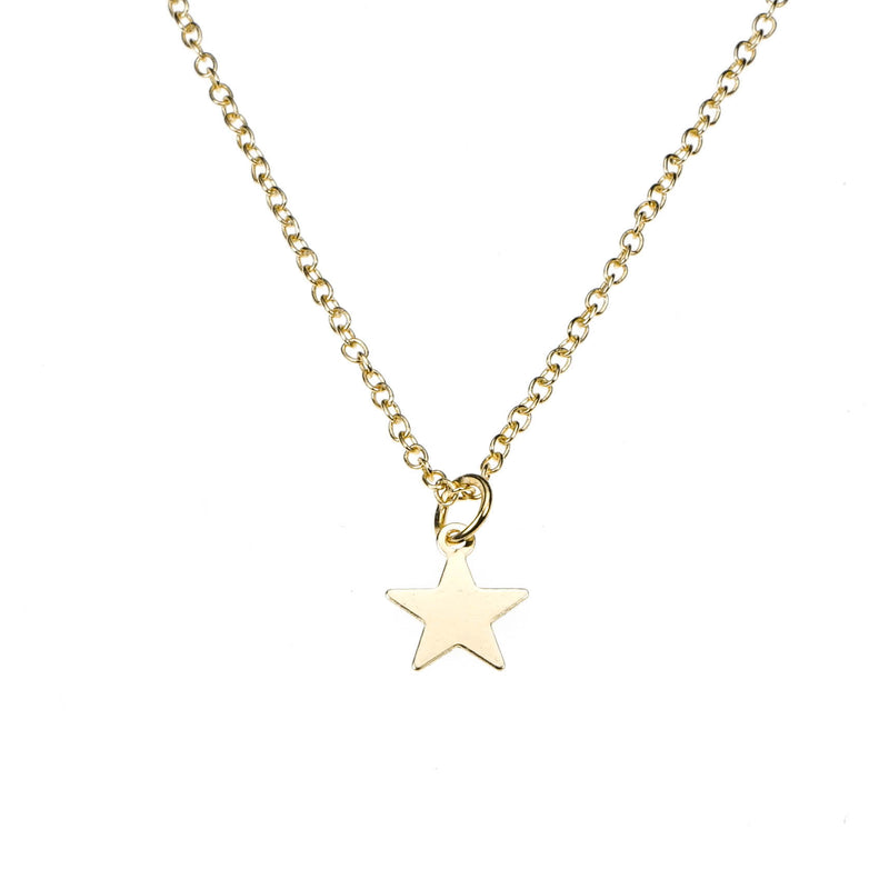 Beautiful Simple Lightweight Star Design Solid Gold Pendant By Jewelry Lane