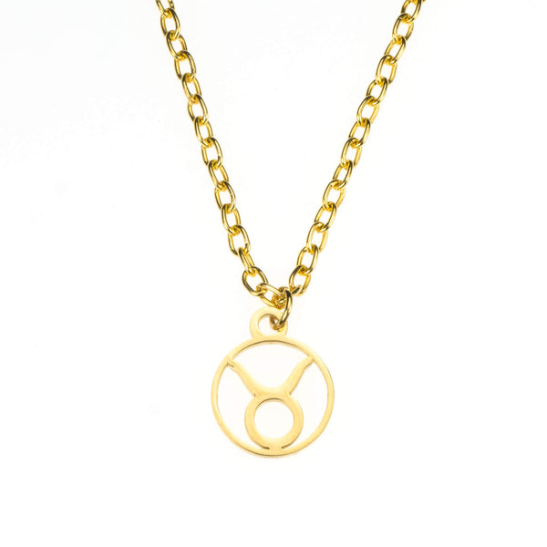 Charming Zodiac Taurus Minimalist Solid Gold Pendant By Jewelry Lane