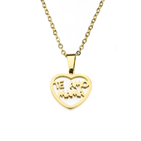 Beautiful Simple Expressive Te Amo Mama Solid Gold Pendant By Jewelry Lane