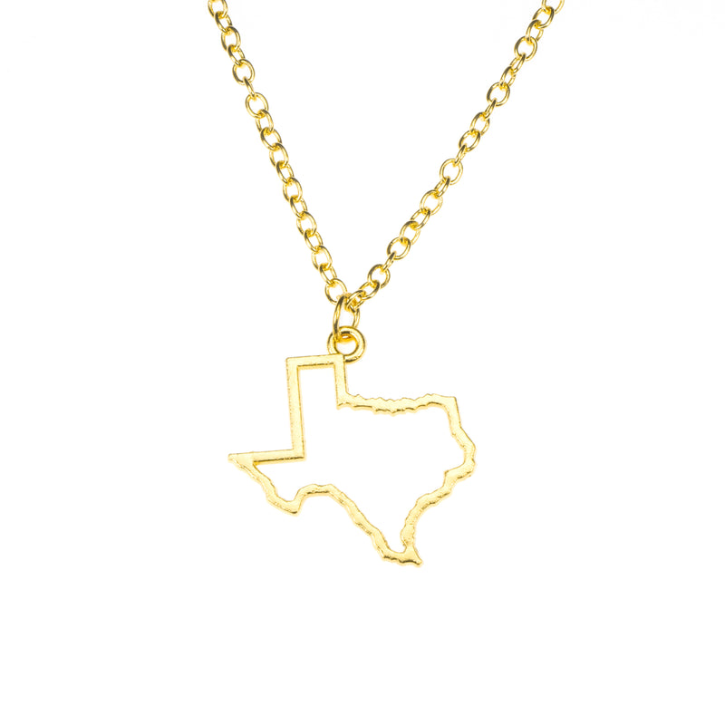 Beautiful Unique Texas State Design Solid Gold Pendant By Jewelry Lane