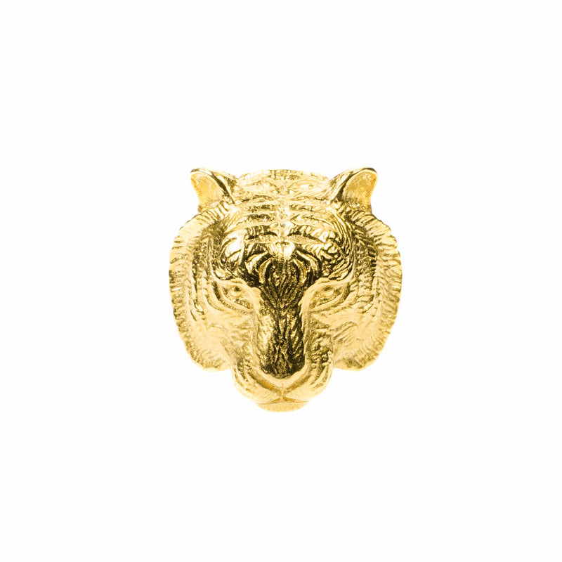 Beautiful Modern Tiger Face Solid Gold Ring By Jewelry Lane