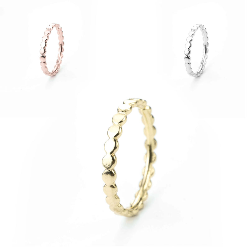 Elegant Sophisticated Tiny Dots Solid Gold Rings By Jewelry Lane