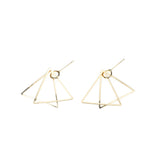Elegant Classic Double Triangle Design Solid Gold Earrings By Jewelry Lane