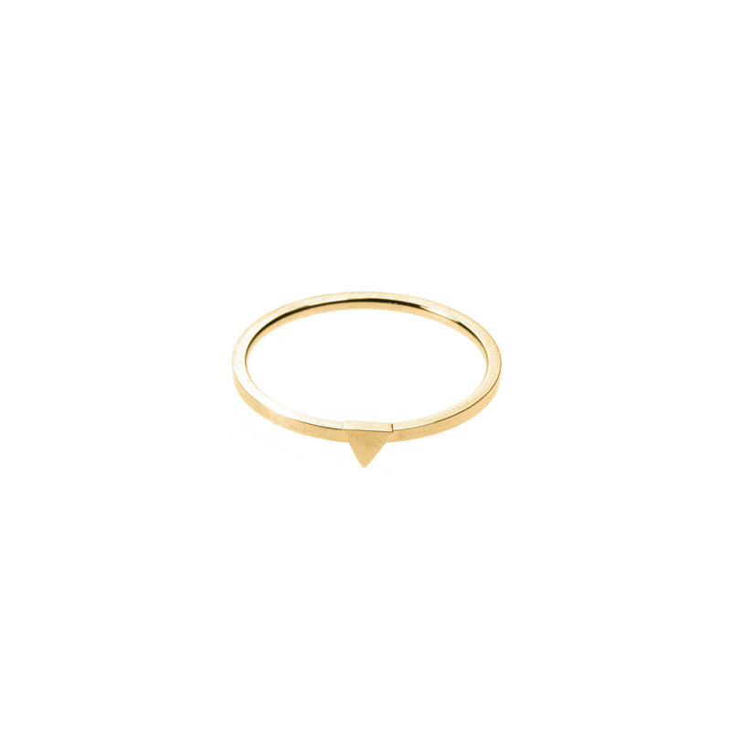 Simple Elegant Triangle Stacker Solid Gold Ring By Jewelry Lane