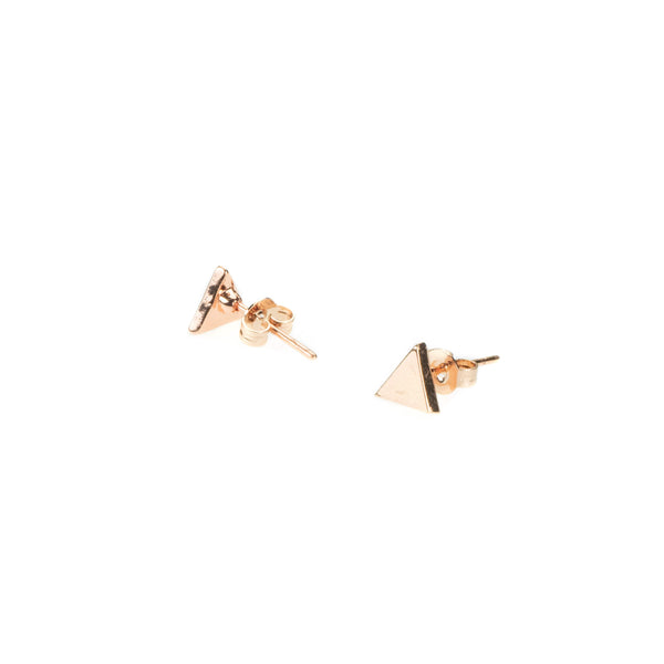 Beautiful Elegant Simple Triangle Solid Gold Stud Earrings By Jewelry Lane