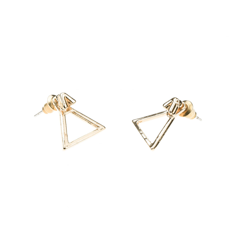Charming Beautiful Triangle Stud Solid Gold Earrings By Jewelry Lane