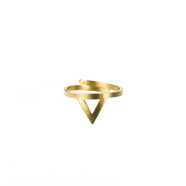 Beautiful Stylish Triangle Wrap Open Cuff Solid Gold Ring By Jewelry Lane