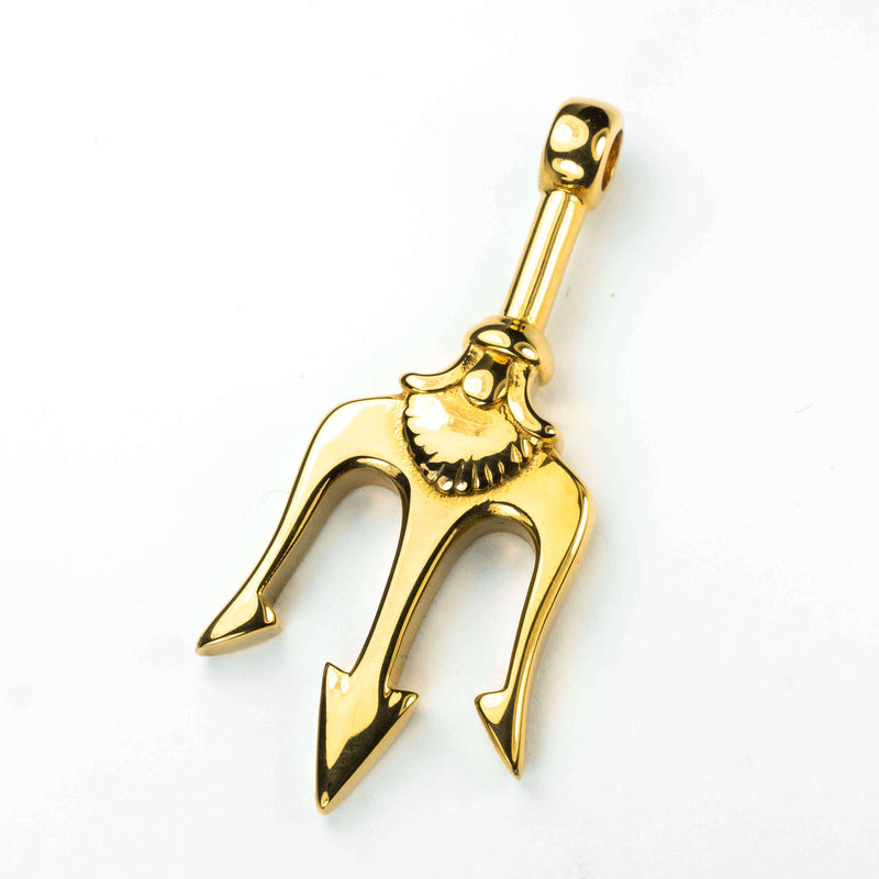 Beautiful Vintage Trident Design Solid Gold Pendant By Jewelry Lane