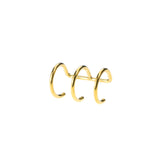 Stylish Unique Triple Hoop Solid Gold Cuff Earrings By Jewelry Lane