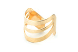 Beautiful Triple Flat Flared Solid Gold Ring By Jewelry Lane