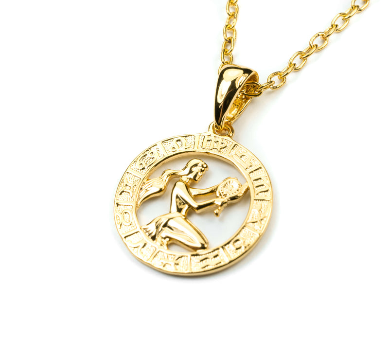 Beautiful Zodiac Virgo Solid Gold Pendant By Jewelry Lane